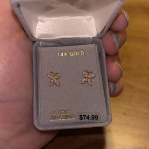 14K Gold Butterfly Earrings